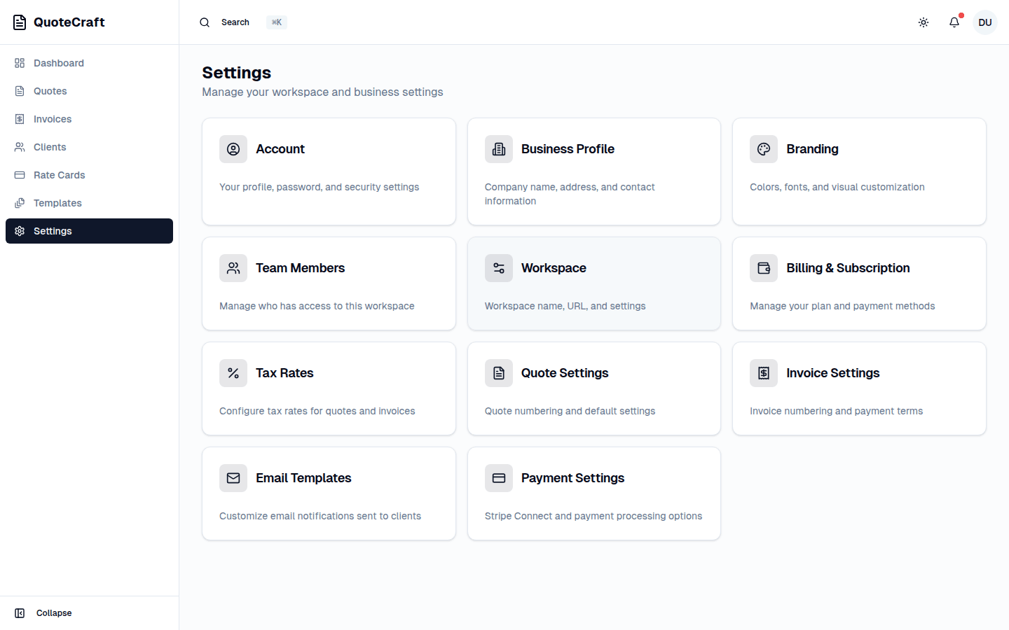 Comprehensive settings for full customization